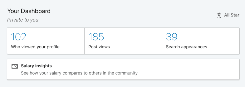 LinkedIn Profile Strength superstar