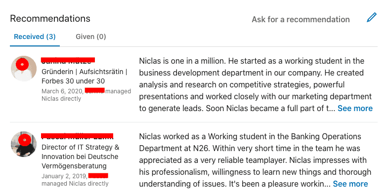 LinkedIn Recommendations