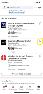 save job on LinkedIn